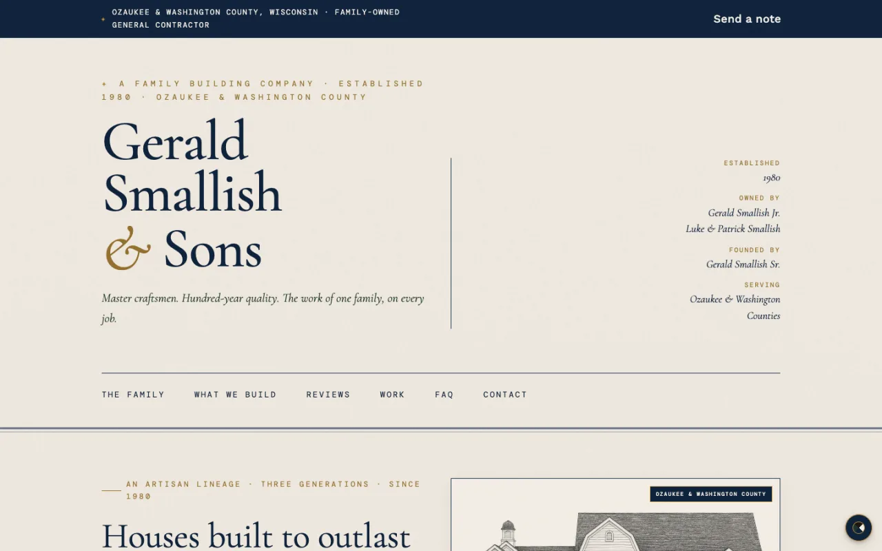 Gerald Smallish and Sons family construction website